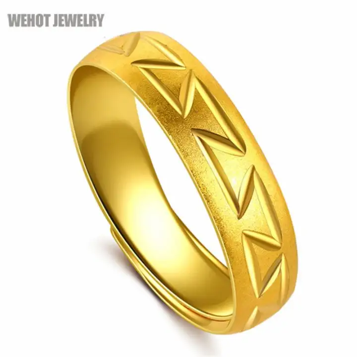 Fashion 916 Gold Plated Ring For Women Gold Ring For Men Jewelry Accessories Gift Wedding Birthday 1 Pc Lazada Singapore