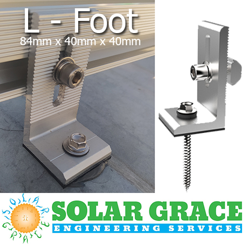 L Foot Set Solar Panel Mounting Accessories with selfdrilling screw
