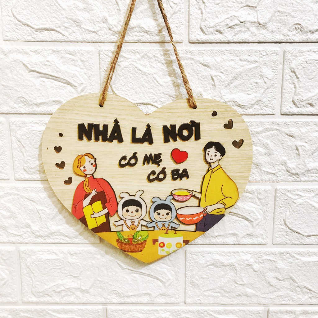 [NHẮN TIN ĐẶT CÁC MẪU HẾT HÀNG] Bảng gỗ treo tường, bảng gỗ treo cửa phòng, trang trí nhà cửa chủ đề gia đình tặng kèm đinh 3 chân/ móc dán tường