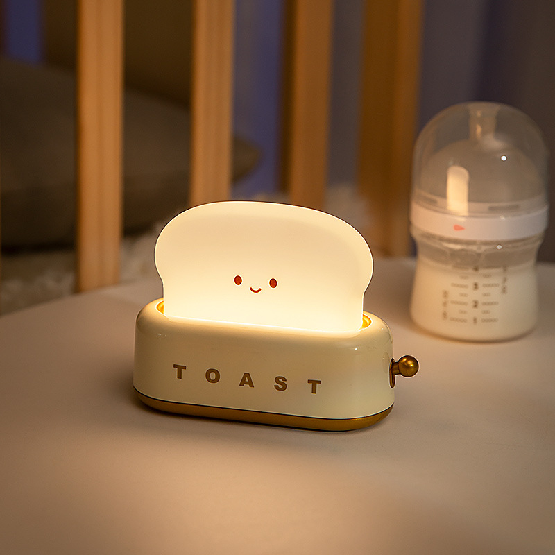 Máy làm bánh mì đèn ban đêm Không Dây đèn ngủ đèn bàn sáng tạo Sạc Mờ Chiếu Sáng LED ánh sáng ấm áp Phòng Ngủ Cạnh Giường Thời Gian Đèn