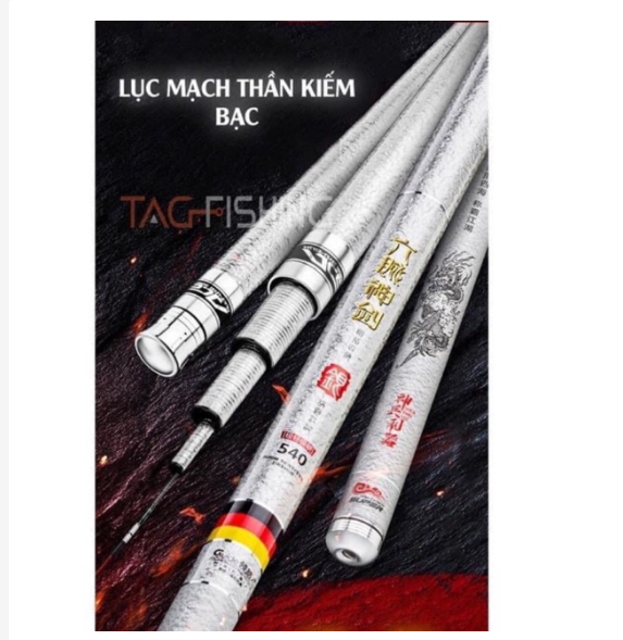 Cần câu tay lục mạch thần kiếm 6h tặng ngọn phụ cao cấp màu bạc sang trọng giá rẻ