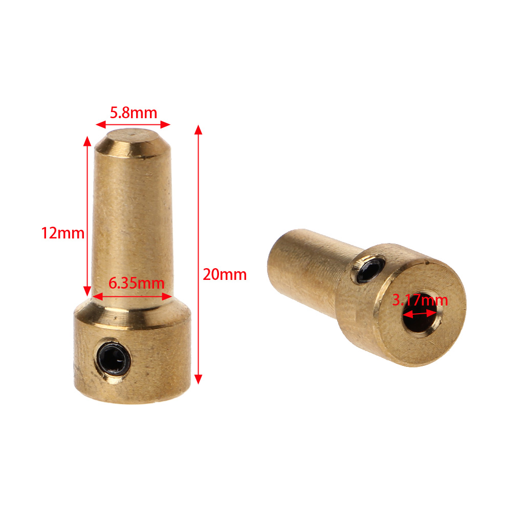 Brass 3.17mm Electric Drill Chuck JT0 Coupling Motor Shaft Coupler Clamp Fixture