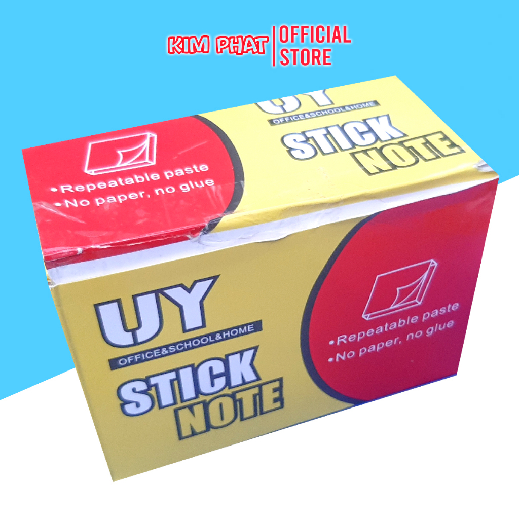Tệp 100 tơ` Giấy Nhớ Ghi Chú Sticky Note UY 3x2 / 3x3 inch