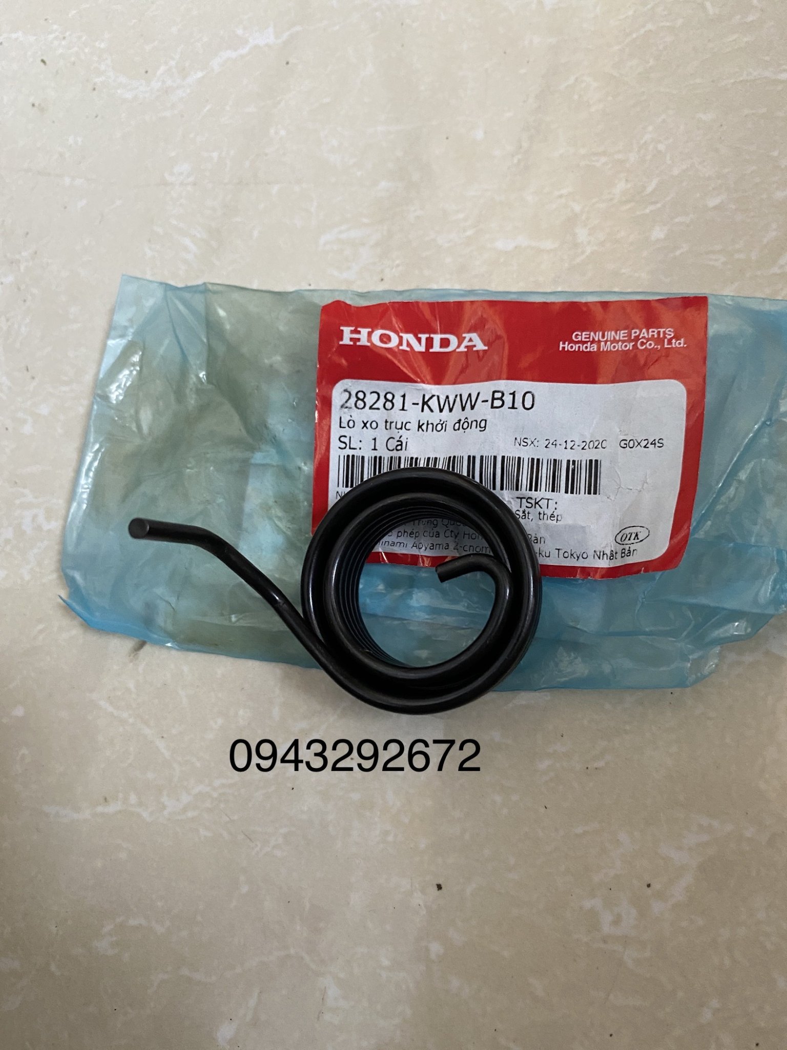 Lò xo trục khởi động ws110, rsx110 honda