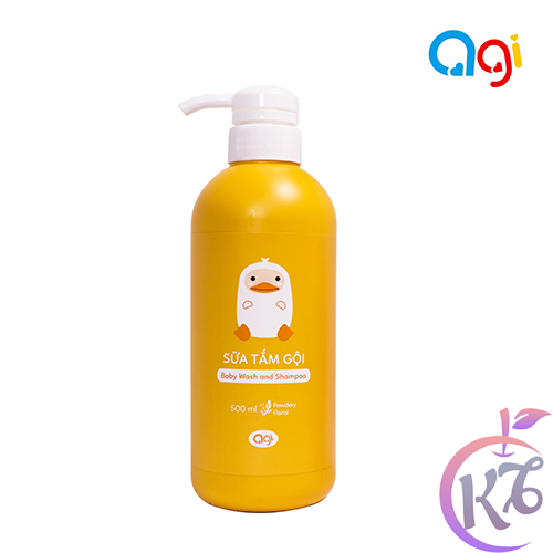Combo 2 chai Sữa tắm gội Agi toàn thân cho bé 500ml hương Phấn - sua tam dau goi dau cho be tre em