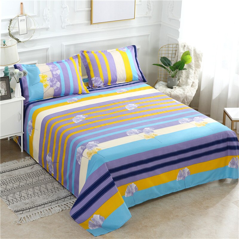 yingke 3 Pcs Bed Set 1 Pc Bed Sheet 2 Pillowcase Queen King Twin Size Cotton/polyester Flat Sheet Bed Linen Fitted Sheet Bedsheets