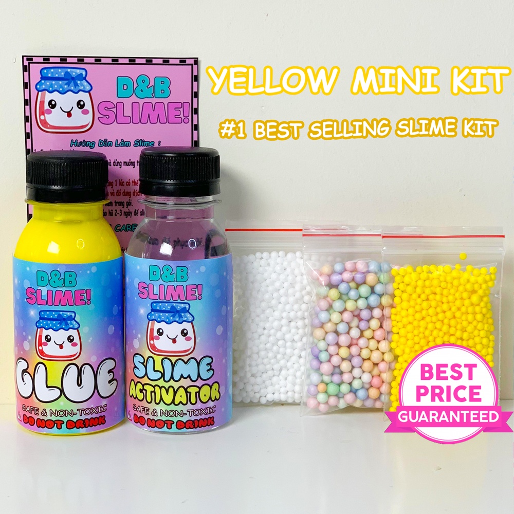 Bộ Kit làm Slime Basic - Kit làm Slime Cơ Bản Đủ Màu Thành Phẩm 120ML (Có hướng dẫn đầy đủ)
