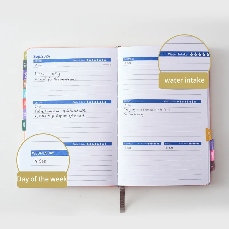 Agenda Notebook Weekly Calendar A5 Planner Journal Notebook Office Diary