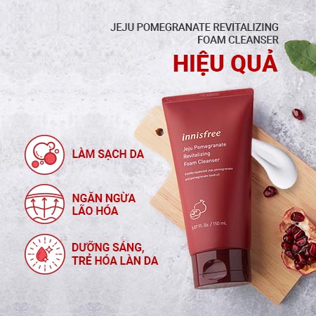 [CHÍNH HÃNG] SỮA RỬA MẶT LỰU ĐỎ INNISFREE 150ML