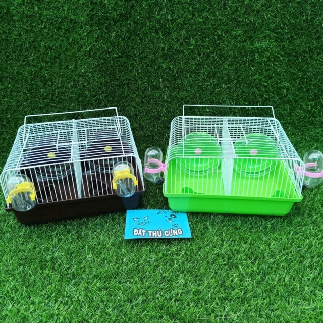 Lồng chuột Hamster 2 ngăn đủ phụ kiện
