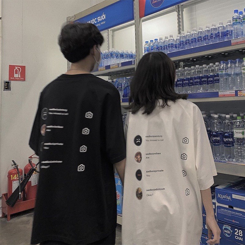 [49k] Áo thun tay lỡ cổ tròn Sadtagram