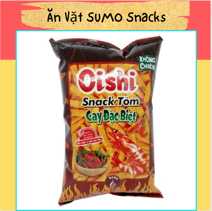 Bim Bim Snack Tôm Cay Oishi Đặc Biệt 75/80g-Ăn Vặt Sumo Snack