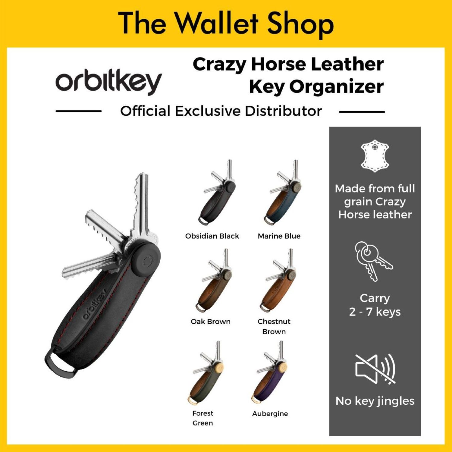 Orbitkey 2.0 Key Organizer, Crazy Horse