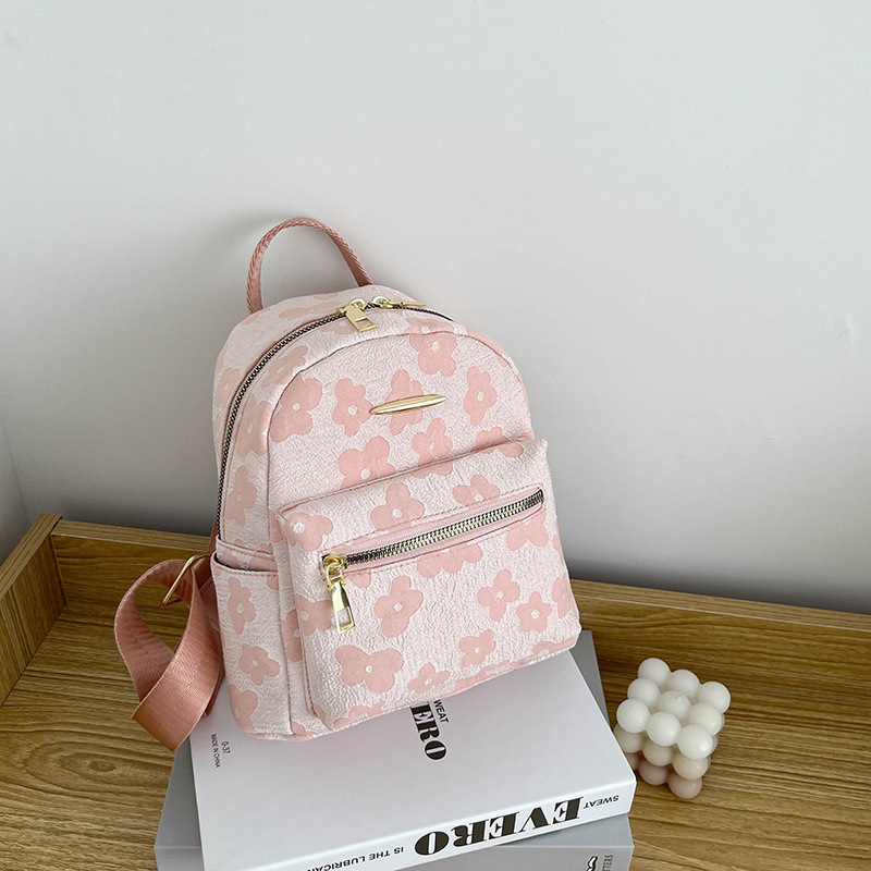 ELACCENT Trend printed canvas women's bag new Korean version shoulder bag leisure handbag simple large capacity backpack
