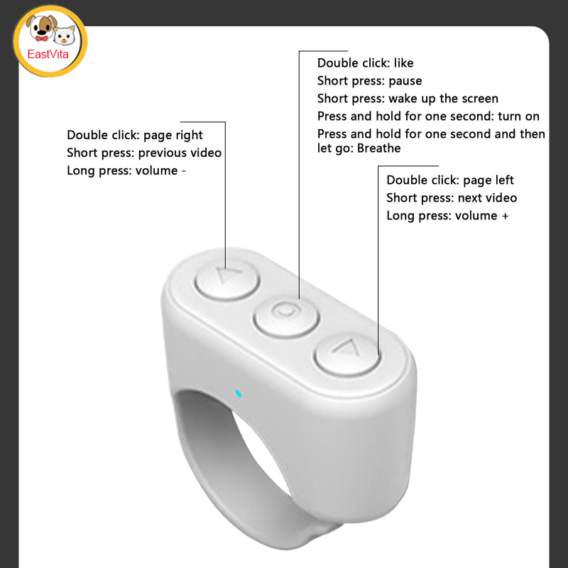 Bluetooth-compatible Remote Control Page Turner Compatible For Tik Tok Mobile Phone Remote Shutter Selfie Button