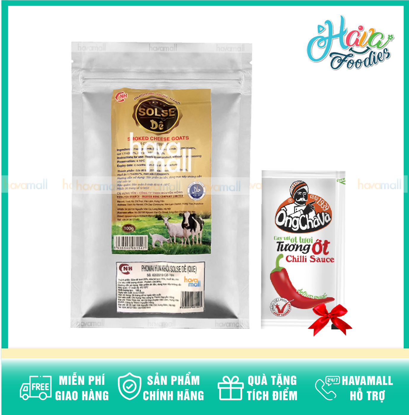 [TẶNG TƯƠNG ỚT] Phô Mai Hun Khói Sữa Dê Que 100gr
