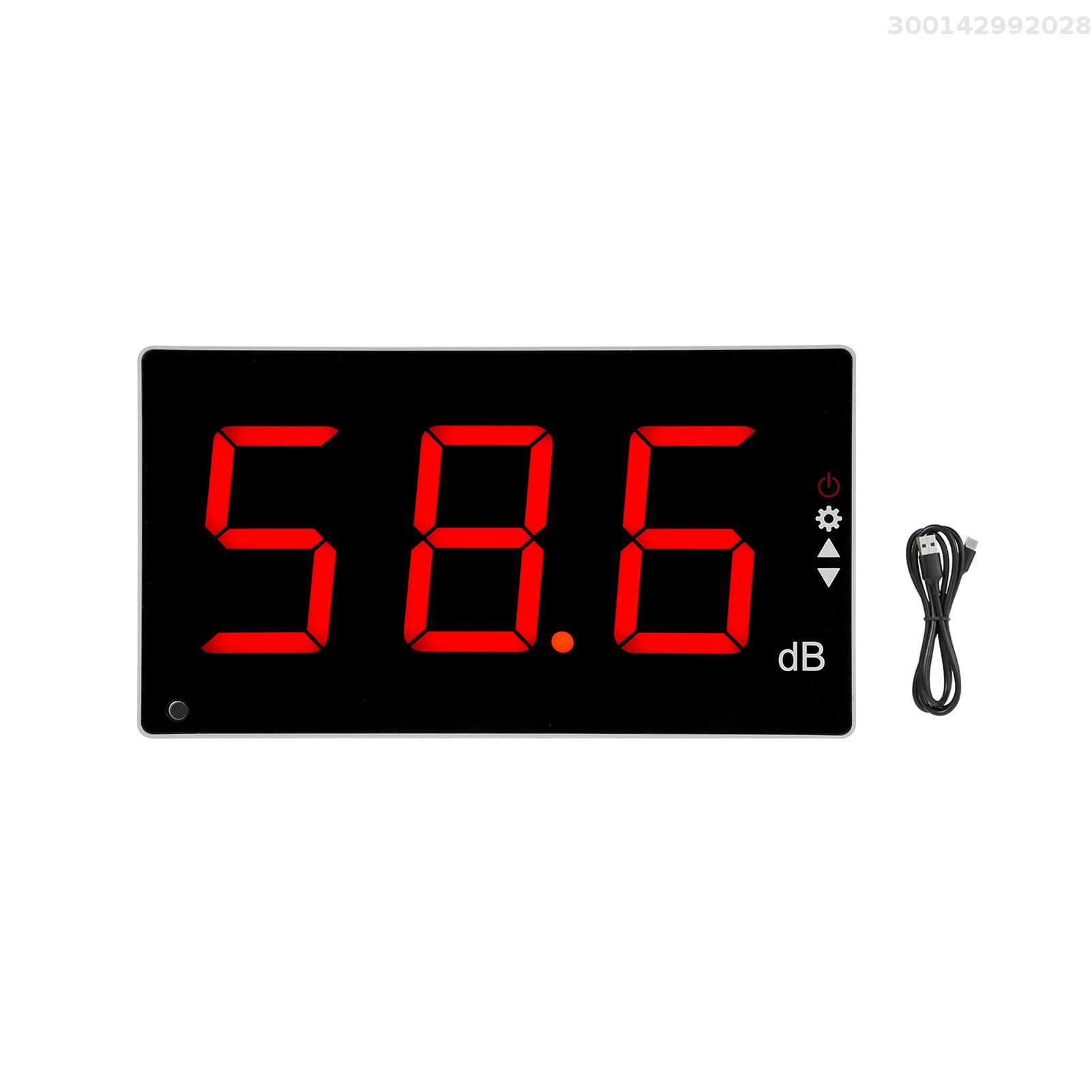 Sound Level Meter with Large LCD Screen Wall Mounted Digital Sound Level Meter Digital Noise Meter Decibel Monitoring Tester Noise Volume Measuring Instrument 30-130dB Measuring Range With Sound Alarm
