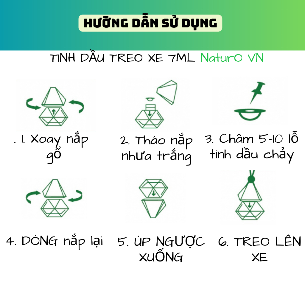 Tinh dầu thiên nhiên TREO XE Sả Java, THƠM PHÒNG NaturO VN Sả Java 7ml  treo xe | Nhập khẩu Ấn Độ | (Nhiều mùi)