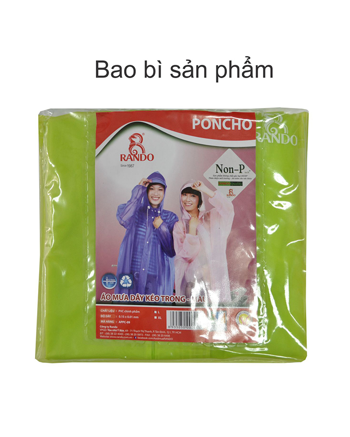 Raincoat with Zippers in Color (Random Color Delivery)