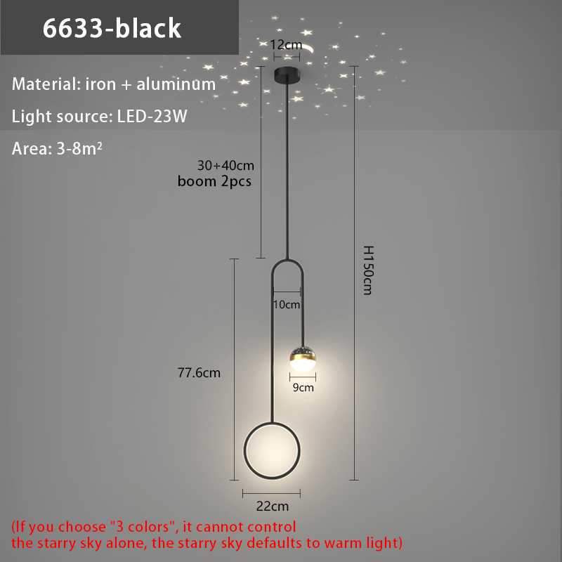 Gypsophila Pendant Light Aluminum LED Hanging Lamp For Bedroom Bedside