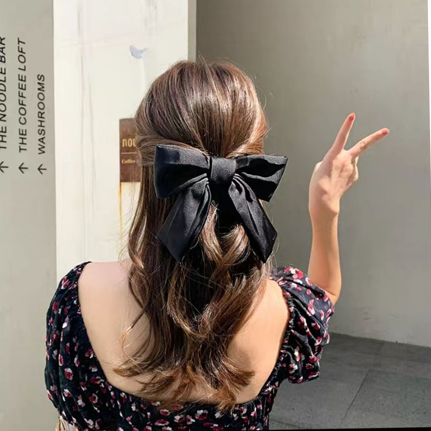 Kẹp tóc Hàn Quốc cặp tóc nơ to phong cách  tiểu thư siêu xinh