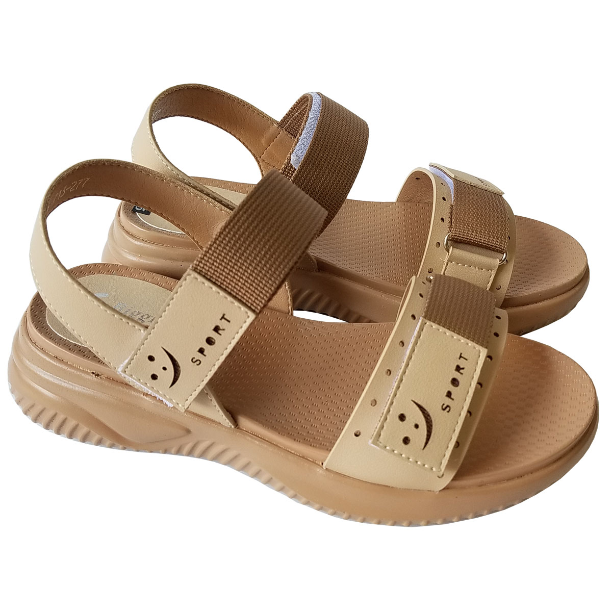 Giày sandal nữ da bò thật BIGBEN cao 4,5cm SDN85