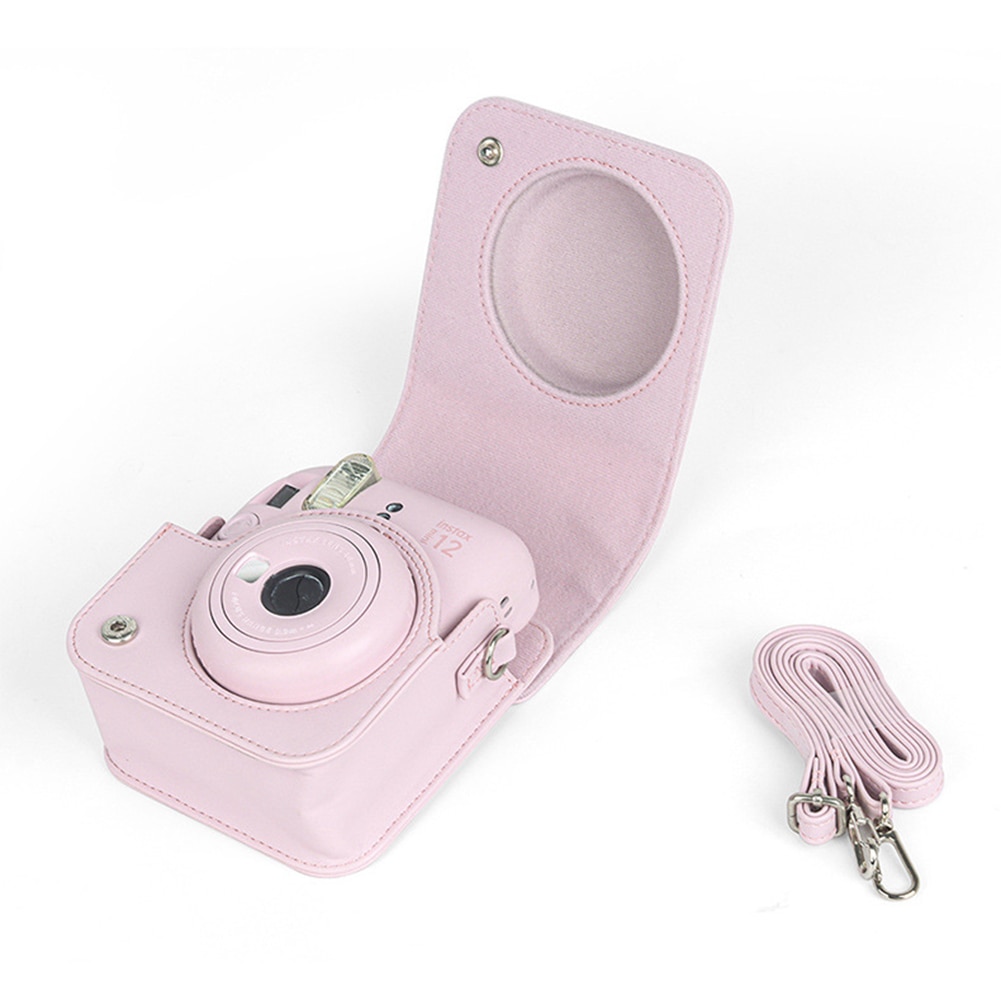 For Fujifilm Instax Mini 12 Camera Bag With Shoulder Strap For Instax Camera Protective Case PU Leather Soft Silicone Cover Bag