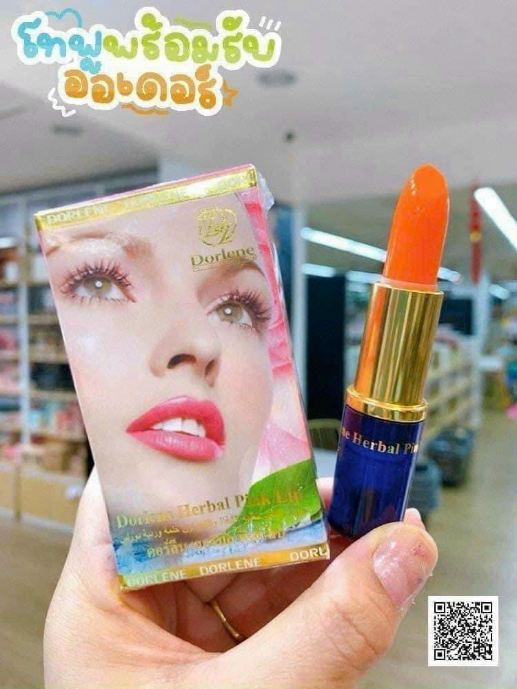 Son lì dưỡng khắc phục thâm môi Dorlene Herbal Pink Lip Thái Lan