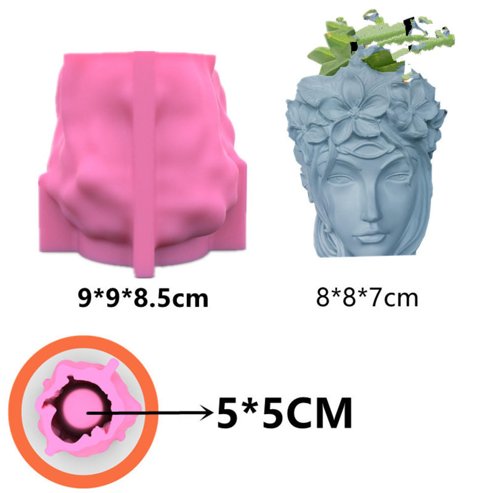 Creative New Beautifull 3d Girl Cement Vase Mould Diy Concrete Flower Pot Silicone Planter Molds Garden Decorating. 