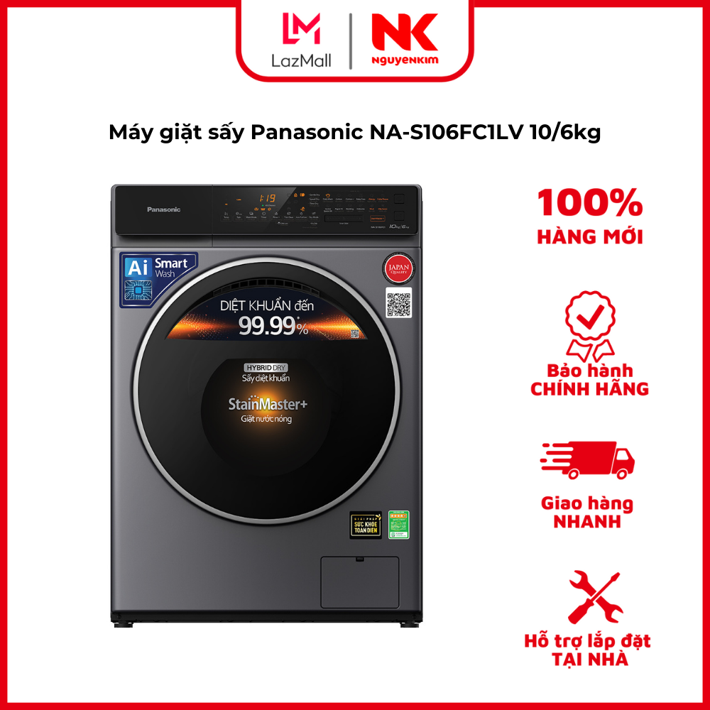 Máy giặt sấy Panasonic NA-S106FC1LV 10/6kg