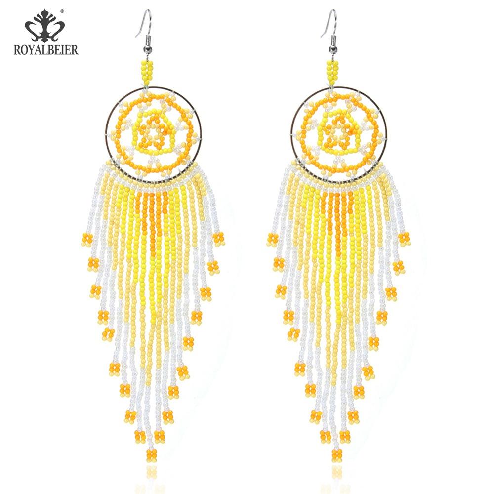 3d41dddf】Seed Beads Beads Mujer Moda Handmade Drop Dangle Boho
