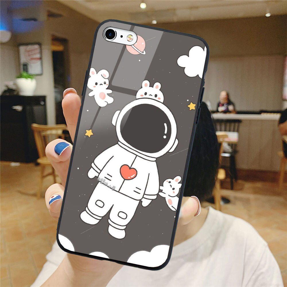 Ốp Lưng IPHONE 6/6S/ 6 PLUS/6S PLUS/ 7/8 mặt kính cao cấp phi hành gia