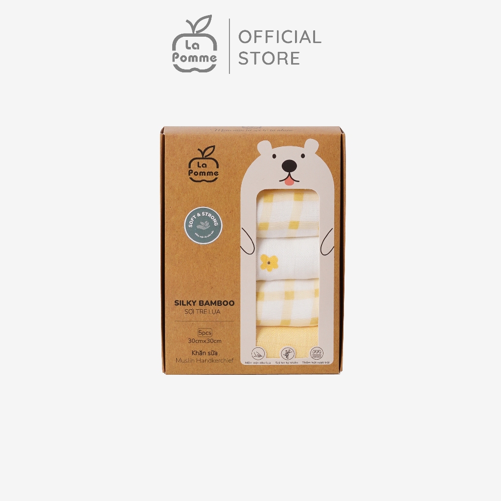 K001 set 5 khăn sữa sợi tre lụa la pomme phối màu