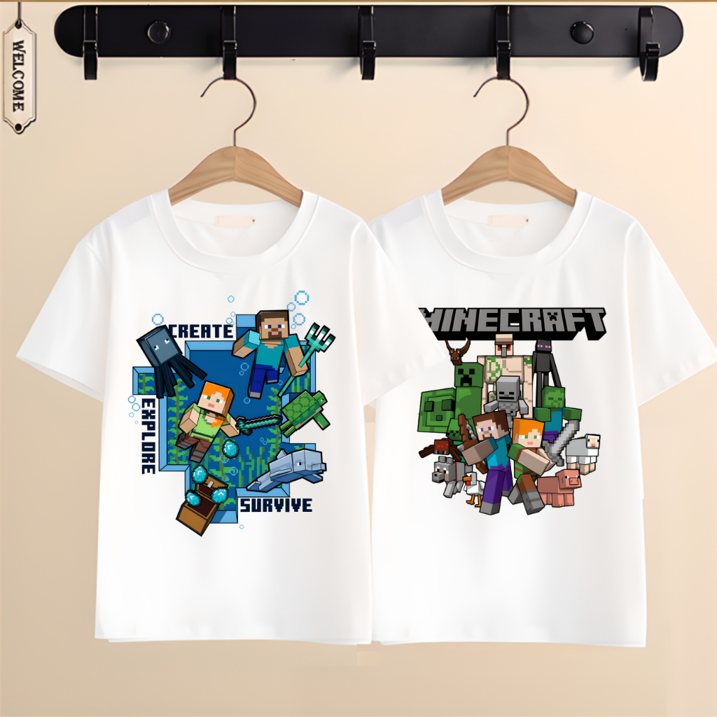 Áo thun 3D Minecraft cho bé trai bé gái