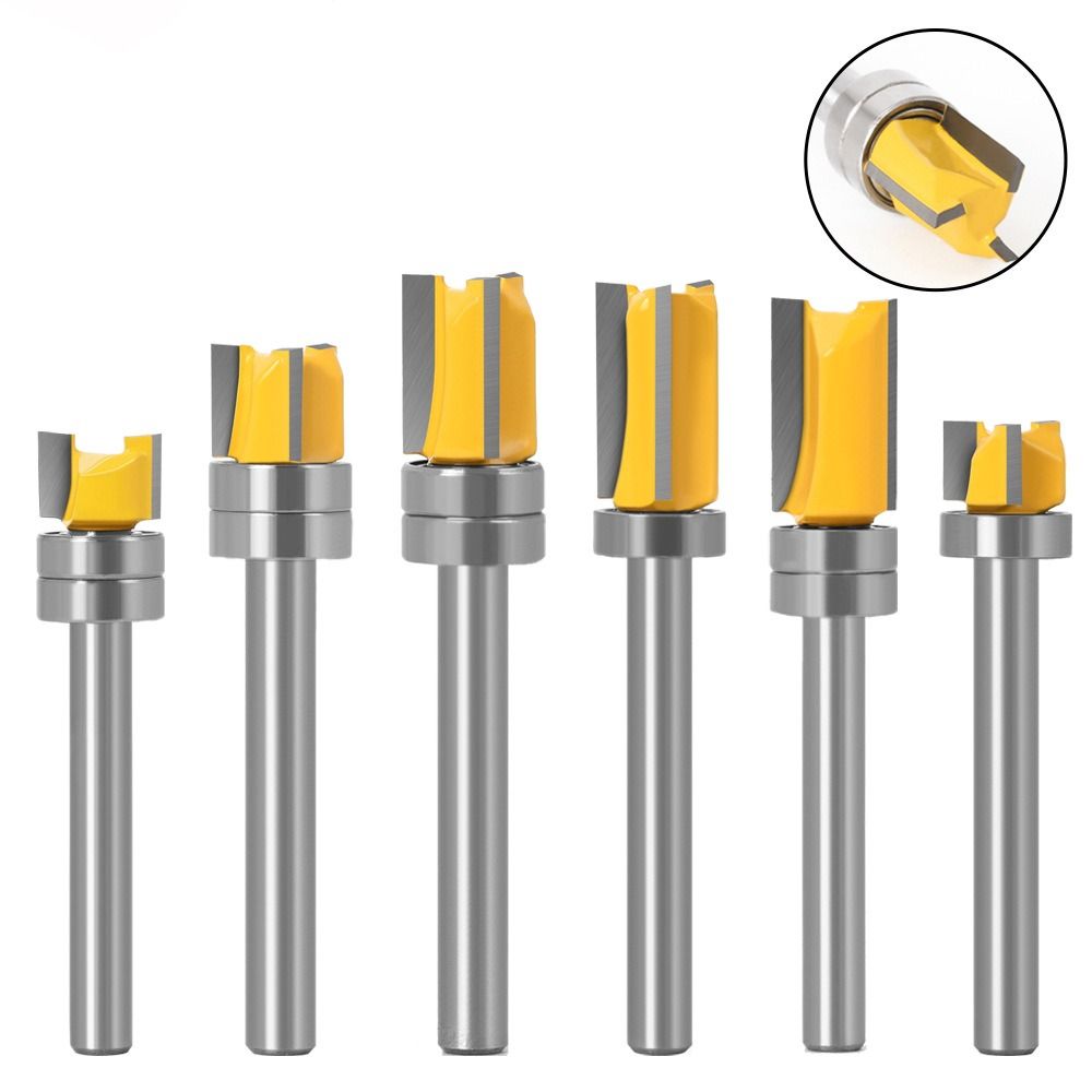 Sarahbowsh 6mm thân gỗ công cụ Dao phay mũi khoan mũi soi khía cắt