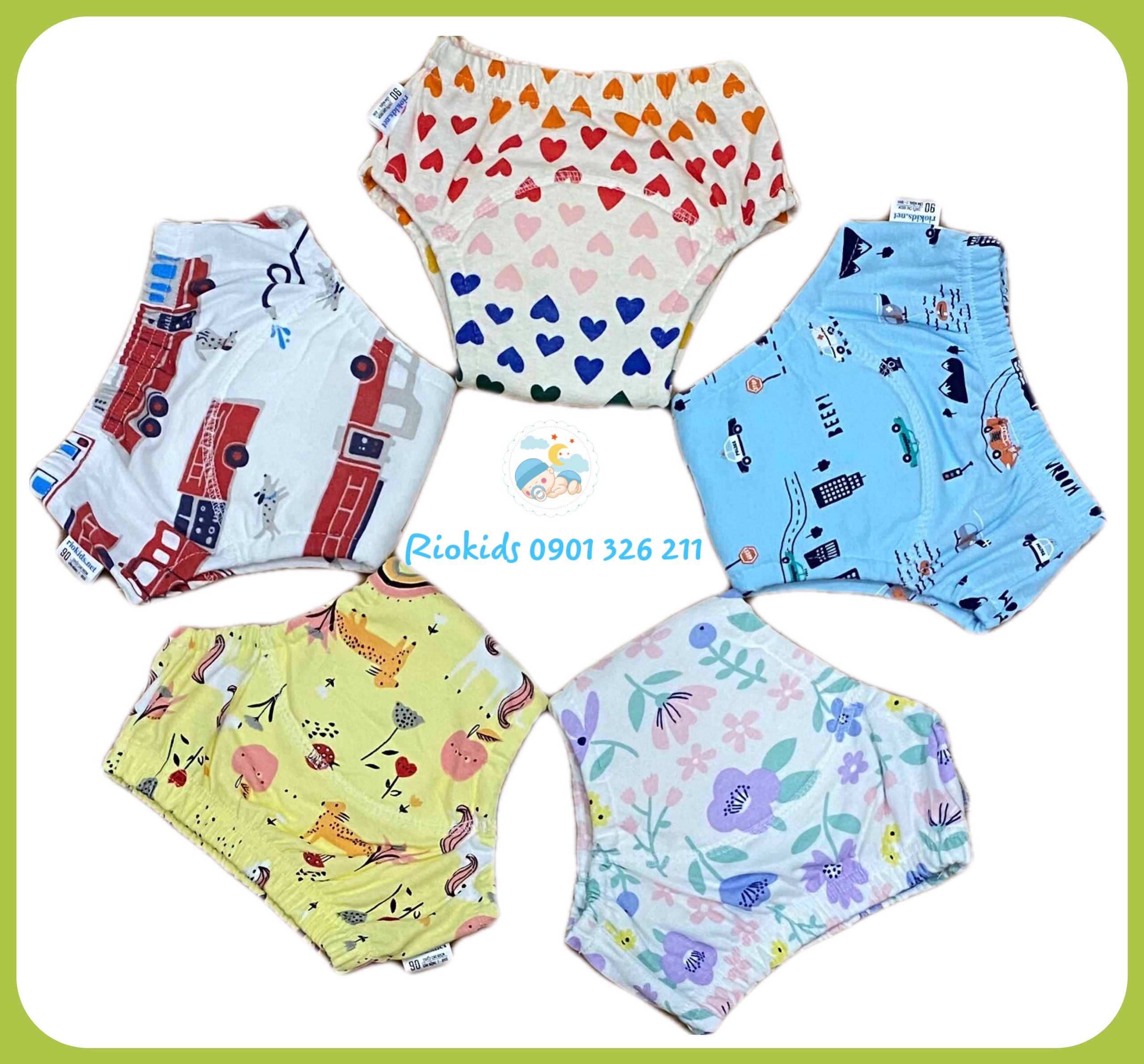 COMBO 5 QUẦN BỎ BỈM VẢI RIOKIDS