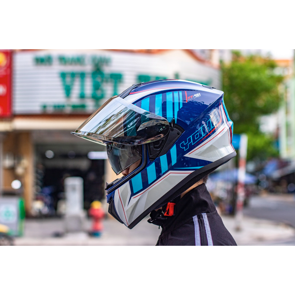 Mũ Bảo Hiểm Fullface Hai Kính YOHE 981