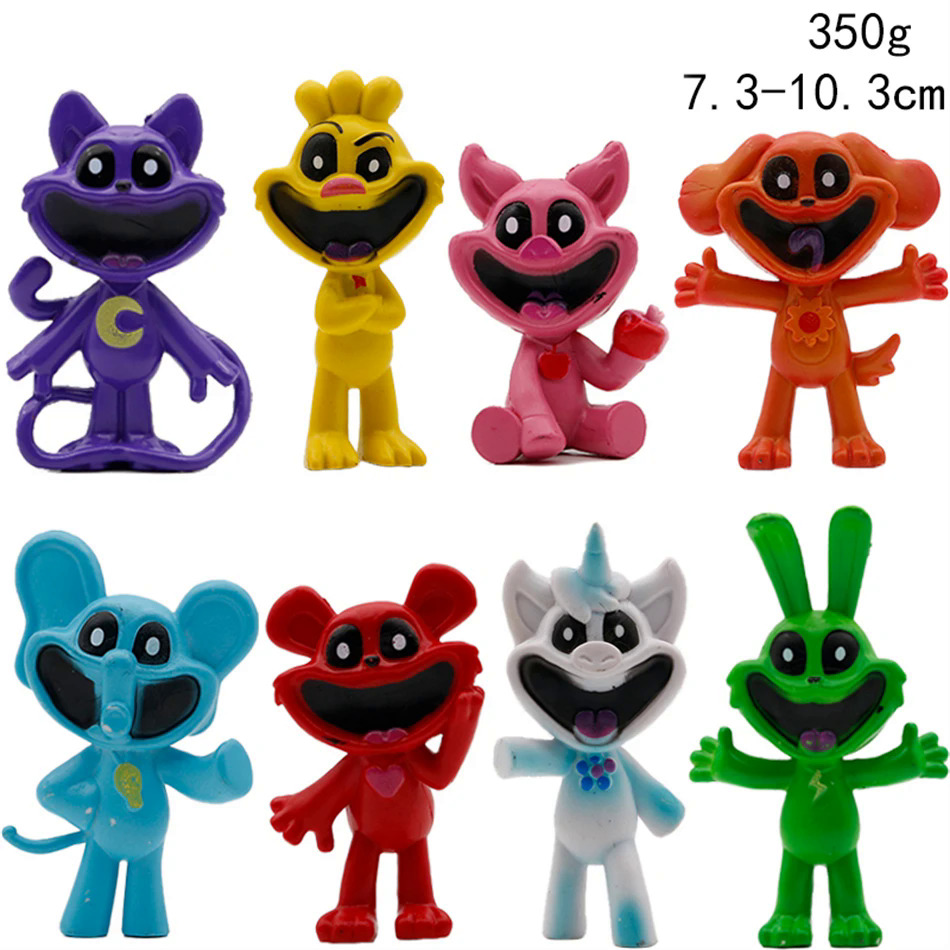 8PCS Smiling Critters Figures Smiling Critters Cat Doll Smiling ...