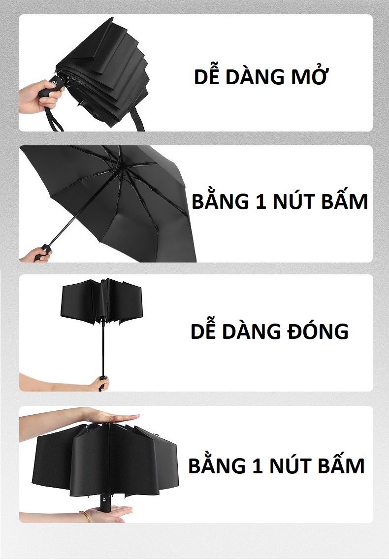 Ô dù che mưa cỡ lớn tự động đóng mở, gấp gọn tiện lợi , ô dù gấp gọn, ô dù che mưa, dù gấp gọn mini, dù che nắng mưa, dù che mưa, dù che nắng ngoài trời, dù gấp gọn size to