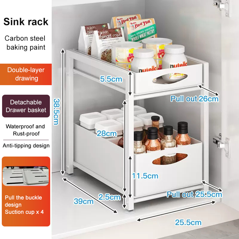 Pull Out Drawer Kitchen Cupboard Built-in Drawing Bowl Rack Drawer Type ...