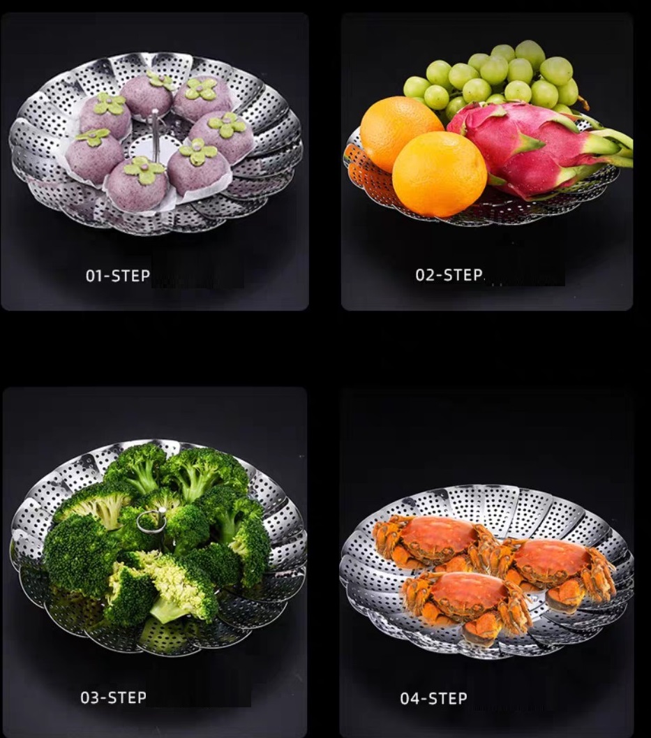 VỈ HẤP,ĐỒ XÔI INOX SIZE 26CM , 3 CHÂN LOẠI DÀY