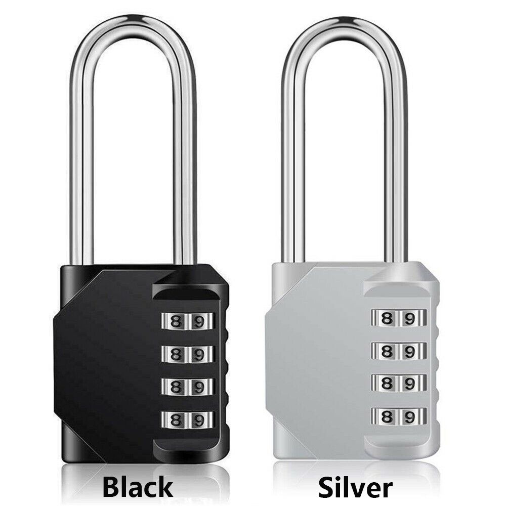 SARAHBOWSH High Security Waterproof Suitcase Outdoor Coded Lock Long Shackle Padlock 4 Digit Number Combination Lock