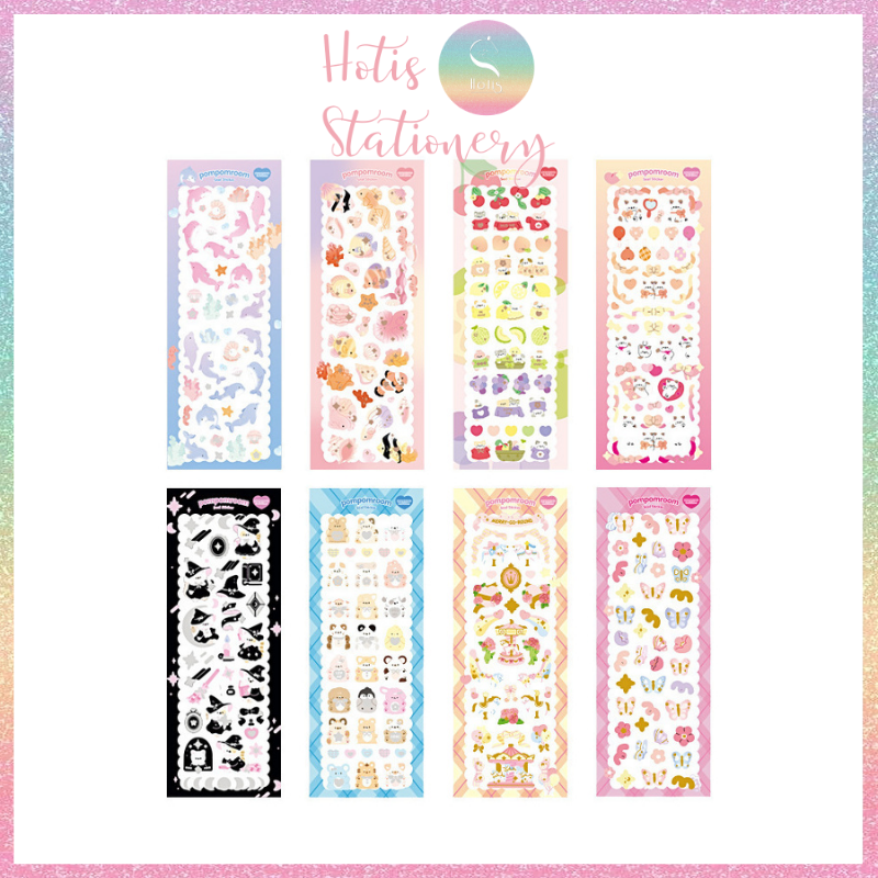 [HOTIS] [17 MẪU] Sticker trang trí card, toploader phong cách Hàn Quốc cán màng lấp lánh