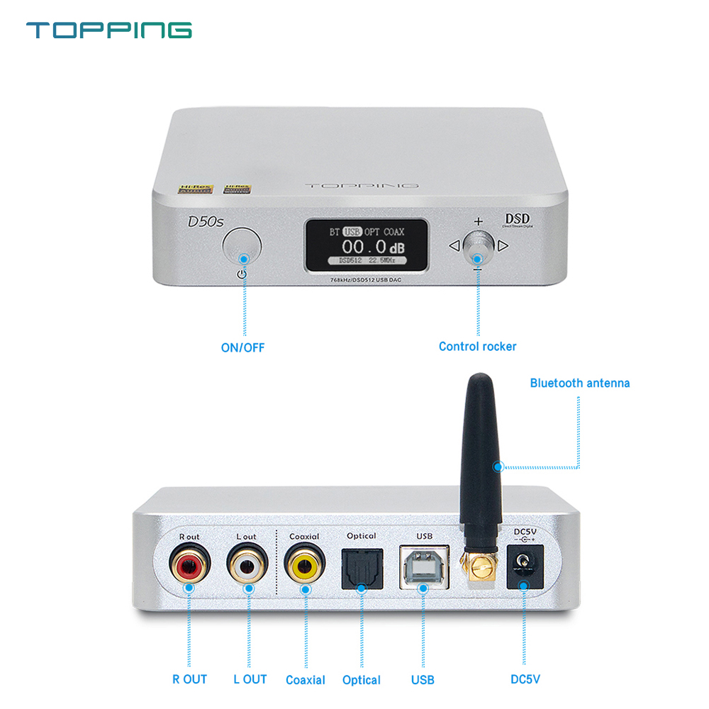 Đầu Giải Mã Âm Thanh DAC TOPPING D50S