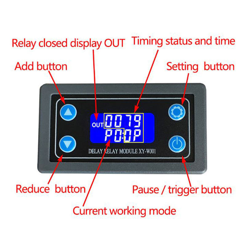 1PCS Time-delayed Trigger Cycle Timing Circuit Switch with Case XY-WJ01 LED Digital Time Delay Relay Switch Module