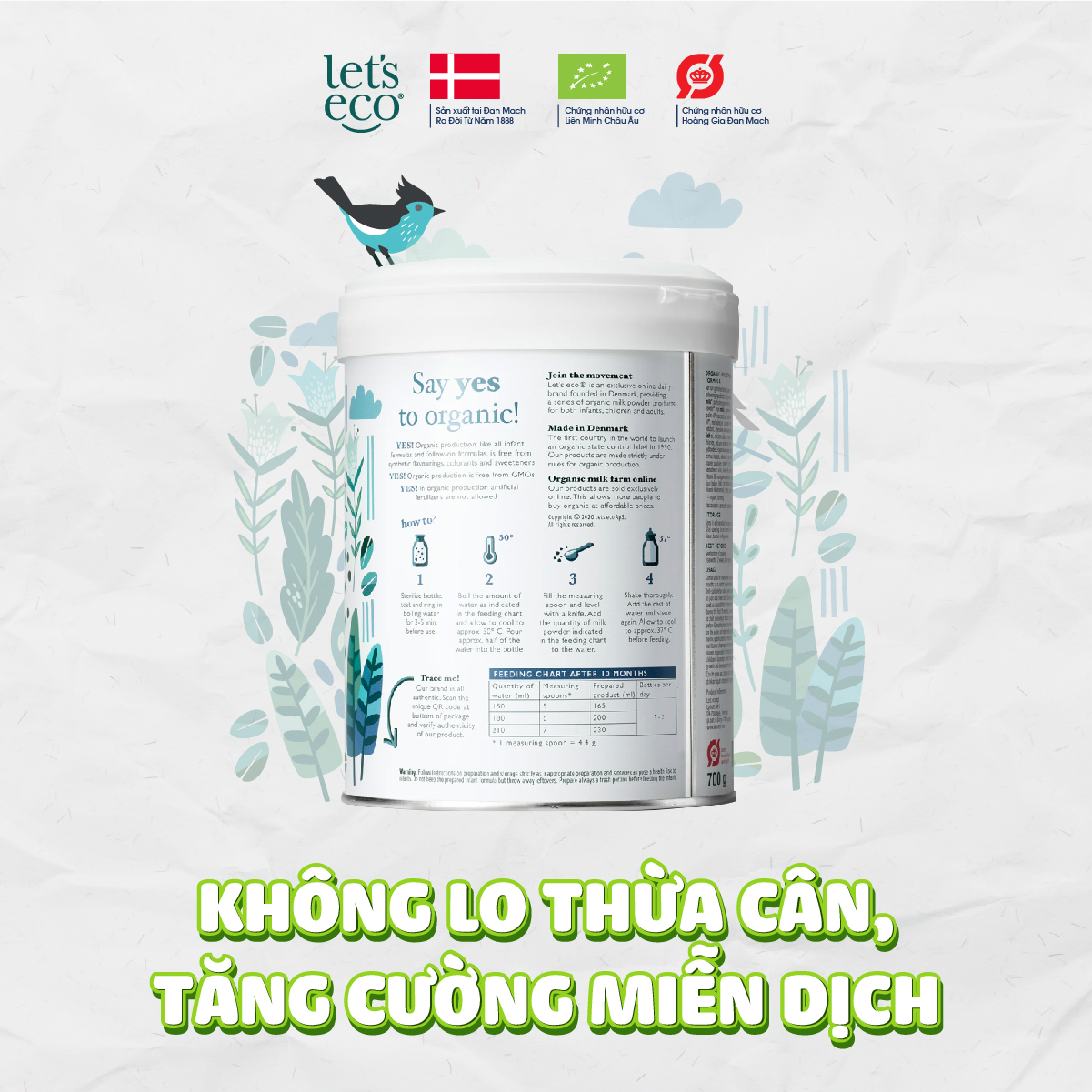 Sữa Bột Organic Let's Eco số 3 Cho Bé từ 10 tháng 700g (100% hữu cơ)
