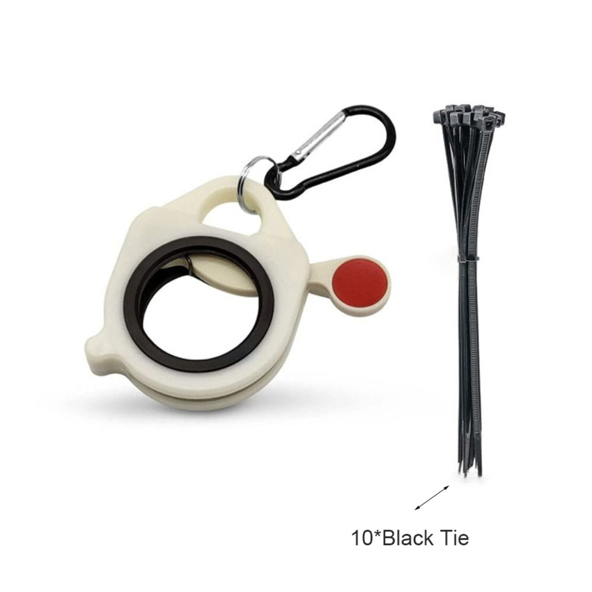 Cable Tie Organizer Plastic Fluorescent Storage Cable Tie Holder Portable Stable 38mm Dia Ring Key Chain Storage Tool Parts