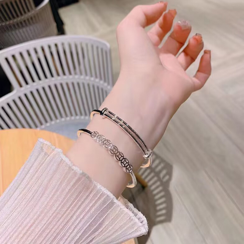 Silver%20Color%20Beads%20Copper%20Coins%20Bangles%20Lucky%20Rich%20Simple%20Fashion%20Bracelets%20BANGCHEN%20-%20Image%202