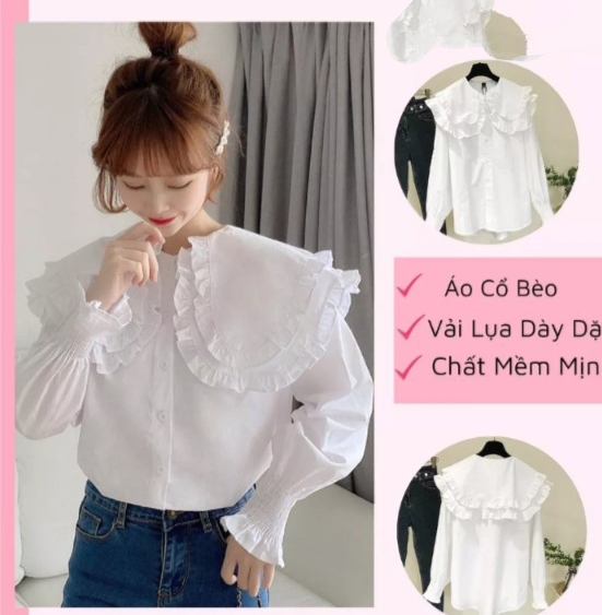 Áo tiểu thư tay bồng phong cách sơ mi công sở (Freesize < 60kg)