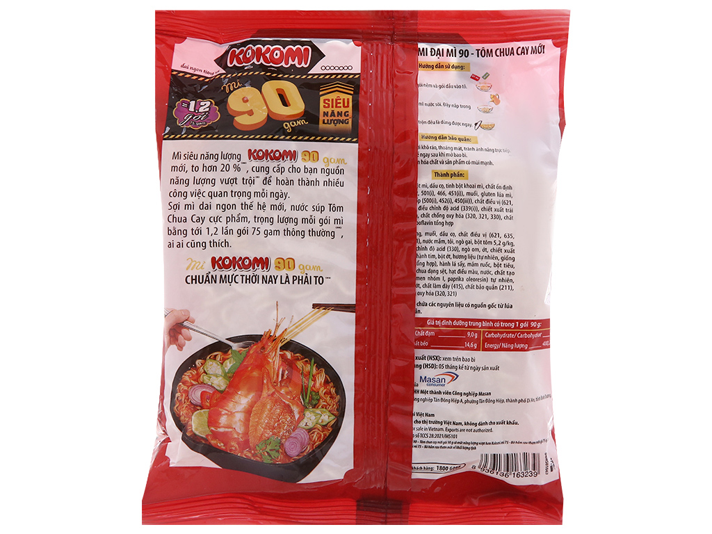 Mì Kokomi 90 Tôm Chua Cay Gói 90g
